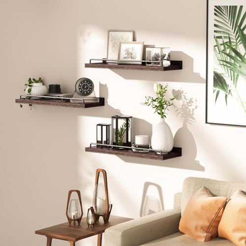 Floating-Shelves-Bathroom-Decor-Shelves-Over-Toilet-Farmhouse-Wall-Shelves-for-Living-Room-Bedroom-Picture-Frames-Plants-Kitchen-Set-of-3-Walnut-Brown Floating Shelves Bathroom Decor Shelves Over Toilet Farmhouse Wall Shelves for Living Room Bedroom Picture Frames Plants Kitchen Set of 3 Walnut Brown