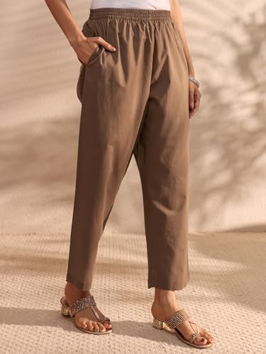 Image of Libas Printed Cotton Straight Kurta With Palazzo and Dupatta