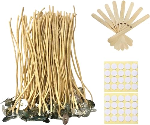 50 PCS 6 inch Hemp Candle Wicks Kit - 2.5mm Natural Wicks for DIY Beeswax & Butter Candle Making