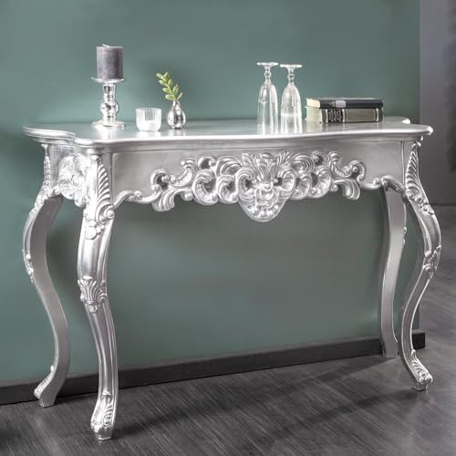 cagü Console romantique Florence argent antique design baroque 110 cm x 35 cm