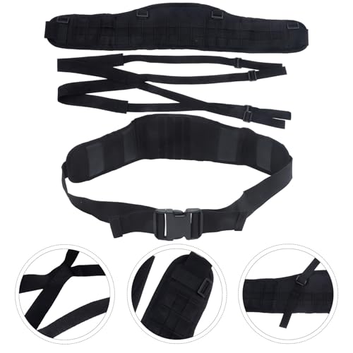 Cinturón de nylon negro Kichvoe con hebilla resistente para acampada 7