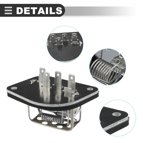 Image of Motoforti HVAC Blower Motor Resistor, AC Blower Control Module, for Jeep Cherokee 1991-1996, Metal Plastic, No.55036000 /56000522, Black Silver Tone