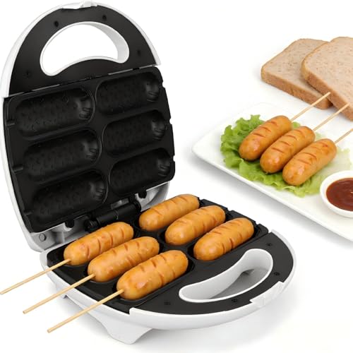 La Mejor Recopilación de Máquinas de perritos calientes disponible en línea. 41 Tissting Máquina Para Hacer Gofres Y Perritos Calientes,6 Mini Máquina Para Hacer Perros De Maíz Máquina Prensadora De Perros De Maíz Antiadherente De 750W Para Fiestas De...