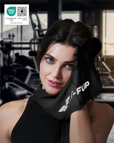 Fit-Flip Kühlendes Handtuch - Ice Cooling Towel und mikrofaser Kühltuch – kühlende Handtücher für Nacken und Hals - Airflip cool Towel für Fitness und Sport - Kühlhandtuch (schwarz, 100x30cm)