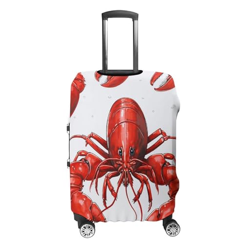 Red Lobster Print Luggage Cover, Elastic Luggage Protector Fits 19-32in Suitcases, Washable & Anti-Scratch Suitcase Cover for Men Women XL4