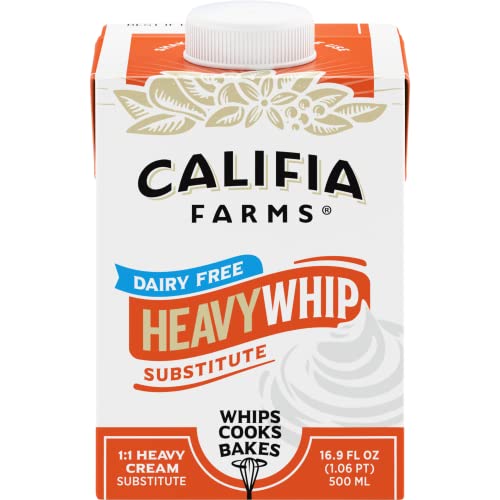 Califia Farms - Heavy Whip Dairy Free Heavy Cream Substitute 16.9 Oz, Dairy Free, Soy Free, Plant Based, Vegan, Non Gmo, Sugar Free, Heavy Whipping Cream #TOP19