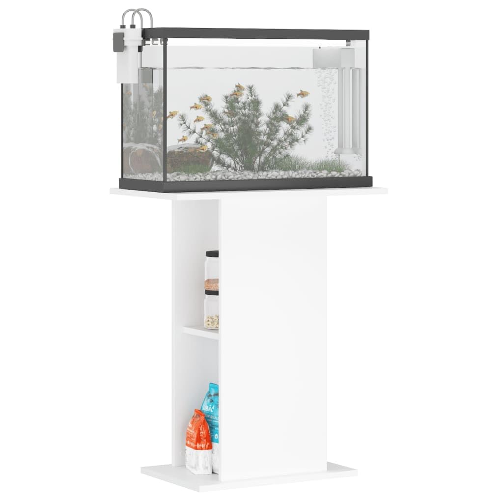 Brokky Soporte para Acuario Madera de ingeniería Blanco 60,5x36x72,5cm Mueble Acuario Peceras