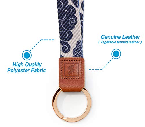 SENLLY Auspicious Cloud Neck Lanyard Premium Quality Wristlet Strap with Metal Ring and Genuine Leather, for Key Chain, Camera, Cell Mobile Phone, Charms, Lightweight Items etc - Thumbnail 5