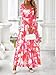 BTFBM Women Maxi Dress Spring 2026 Fashion Elegant Long Sleeve Square Neck Floral Print Party Club Wedding Guest Dresses(Floral Light Orange,XX-Large)