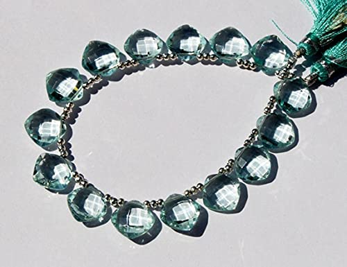 Aqua Quartz Faceted Cushion Briolettes AAA pour haute joaillerie LKBEADS 11mm