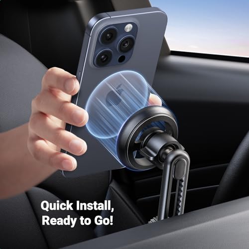 UGREEN Car Phone Mount Compatible with MagSafe, [Anti-Fall, Magnetic Lock] Magnetic Phone Holder Car Phone Mount Compatible with MagSafe Case iPhone 17 Pro Max Air 16 15 14 13 12 Plus Mini