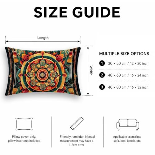 Housse de coussin rectangulaire avec impression recto verso mandala lot de 2 - 7