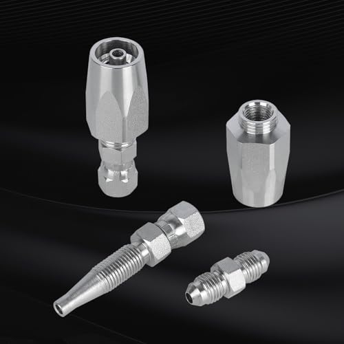 Image of 3Packs Reusable Hydraulic Hose Field Repair Kit, 1 /4 inch 3 /8 inch 1 /2 inch Inner Diameter Hydraulic Hose Repair Fitting, 4000 psi Pressure Rating Compatible with R2, R16, R17, R19 2-wire hydraulic hoses,