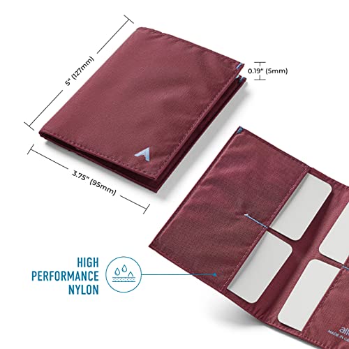 Image of Allett Original Wallet, Mulberry | Nylon, RFID Blocking, Thin Bifold, Minimalistic, Front Pocket | Holds 4-24+ Cards, Bills, Receipts | Wallets for Men & Women