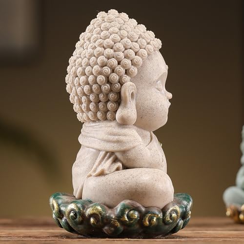 Estatua de Buda Sonriente de 3.35 Pulgadas en Base de Nube miniatura 5