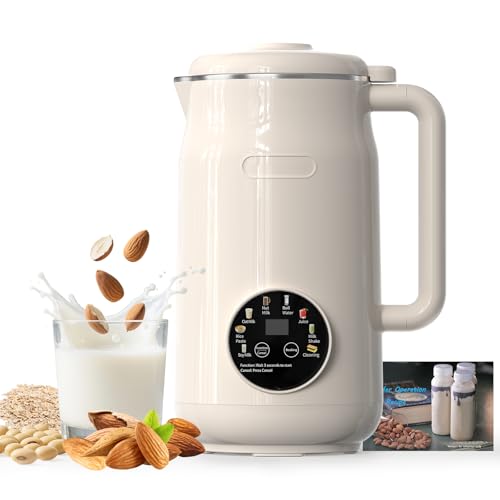 8 in 1 Nut Milk Maker Machine, 50Oz/1.5L Automatic Soy Milk Maker with 10 Blades, Blender for Smoothies, Oat, Almond, Juice, Baby Food &More, with 12H Delay Start, Keep Warm, Boil Water, Self Cleaning