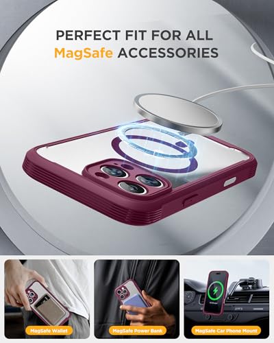 Image of miracase Privacy for iPhone 16 Pro Max Case, 25 Anti-Spy, Plum | Built-in Privacy Screen Protector, Compatible with MagSafe, Full Camera Protection, 360 Full Body Shockproof Phone Case 6.9 inch