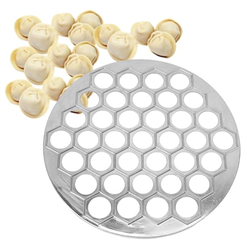 Russian Ravioli Maker Dumplings Mold Aluminum Alloy 37 Holes 9.8 Inch Pelmeni Maker Mold Pelmeni Meat Dumplings Maker for Kitchen(Silver)