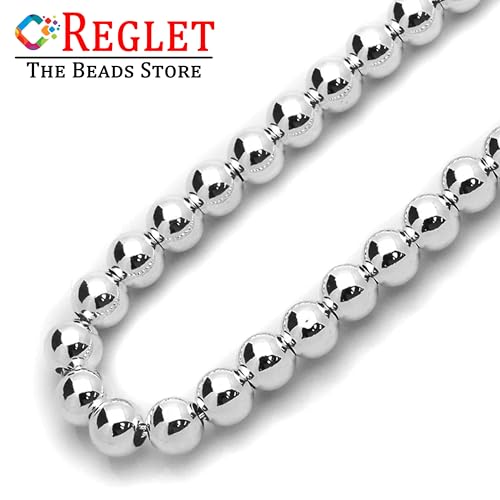 Image of 650 Pcs Silver Pearl Beads for Jewellery Making Kit | Bead Bracelet Making for Women Girls Kids | Crystal Beads for Craft | Pearls for Craft | 8mm | 200g