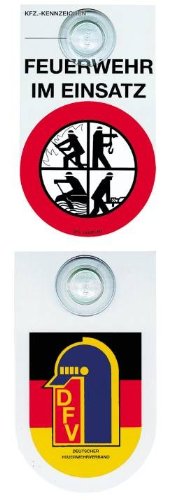 Original Alarmtrakt.de Feuerwehrschild zweiseitig bedruckt 30 cm x 45 cm rot-weiß offiziell Car Mount Sicherheit