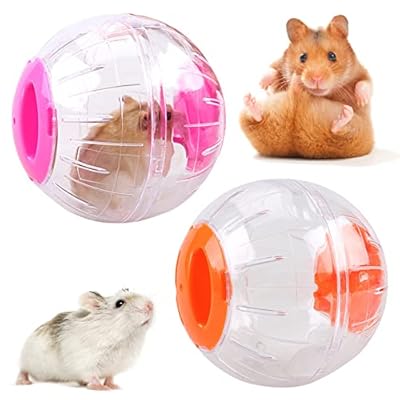 2 Pieces Hamster Running Balls Small Animal Exercise Balls Transparent Hamster Balls for Relieves Boredom and Increases Activity