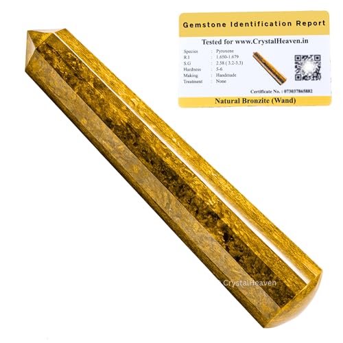 Image of Bronzite Crystal Wand - Pointed Crystal Wand for Energy Healing, Chakra Balancing, Meditation and Home Decor - Crystals and Healing Stones for Gift