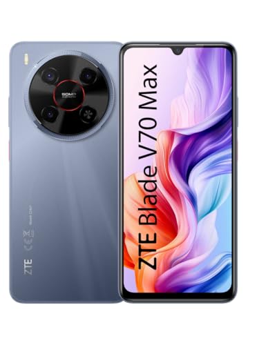 ZTE Smartphone Blade V70 Max – Android 15, 4 Go RAM + 256 Go, Écran 6,9″ HD+ 120 Hz, Caméra 50 MP, Batterie 6000 mAh, Dual SIM & NFC – Gris Galactique