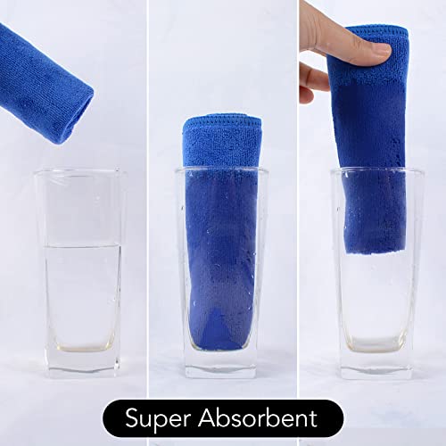 SINLAND Microfiber Facial Cloths Fast Drying Washcloth 12inch x 12inch (6pack, Blue)