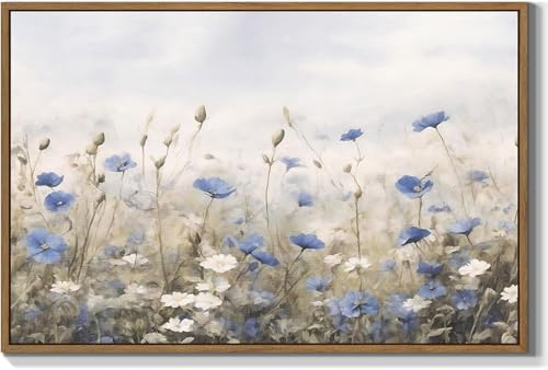 Tableau floral vintage 70x110 cm pour habiller un grand mur vide sans cadre