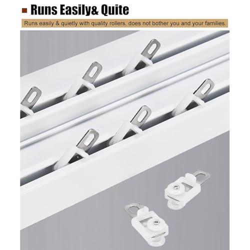Rieles dobles de techo de 1,2 m con cenefa pelmet para cortinas Juego K 7