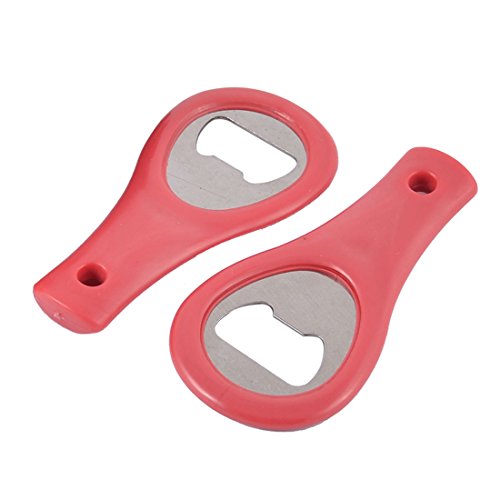 Ruilogod Asa de plástico Party Club Pub Bar Bar Cerveza Botella de vino Abrelador 2pcs rojo