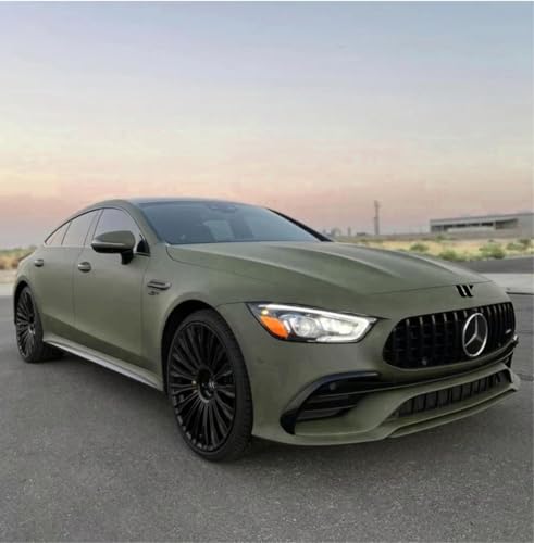 Image of WISDOM Matte Khaki Green Vinyl Car Wrap Air Release, Self Adhesive, Vehicle wrap Sheet for Automotive Bike DIY Exterior Interior Decoration (Khaki Green, 20 Inch X 12 Feet)