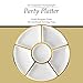 Plasticpro 6 Sectional Round Plastic Serving Tray/Platter (2, White & Gold)