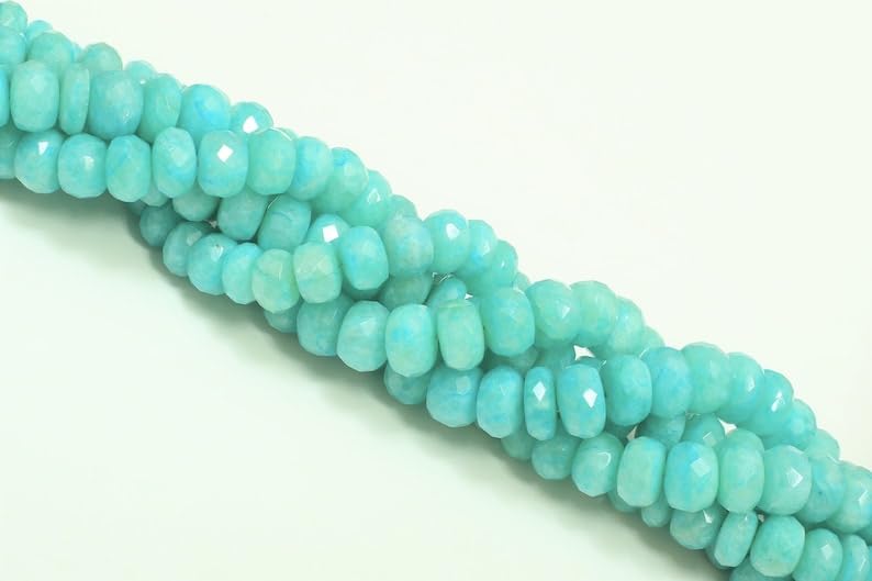 Perles amazonite naturelle facettées de qualité supérieure pour bijoux - 5