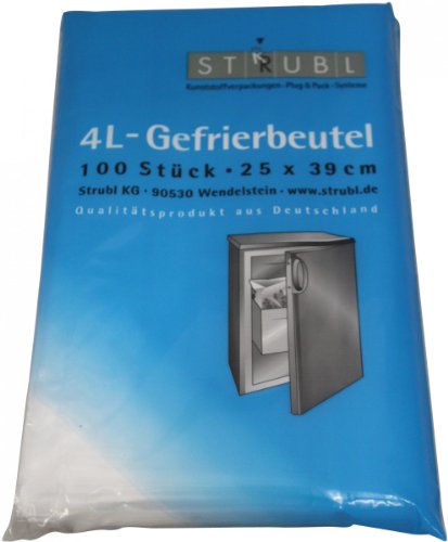Preisvergleich Produktbild Strubl 4L-Gefrierbeutel 25cm x 39 cm 100 Beutel