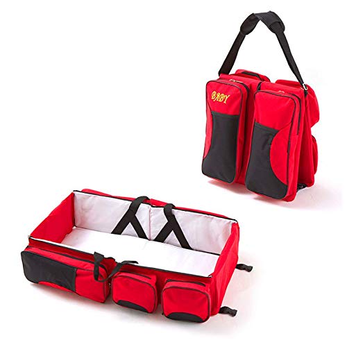 Bolsa Maternidade Cama Berço Bebe Viagem Vermelho Trocador Dobravel