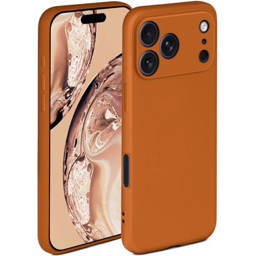 Coque iPhone 17 Pro Max souple en silicone marron ONEFLOW anti-rayures pour écran et appareil photo