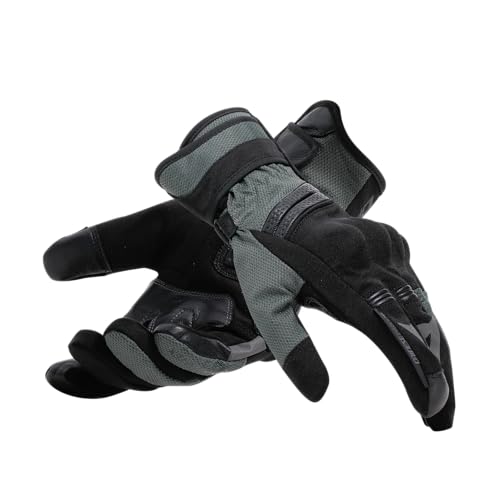 Dainese - Teyde Gore-Tex Gloves, Guantes De Moto Impermeables, Hombre, Negro/Verde Militar, M