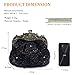 Imagen de CORIOS Vintage 1920s Cuentas Bolsa de Noche Clutch con Floral para Mujer Embrague de Lentejuelas Bolso de Boda Bolsos de Fiesta Elegante Bolso de Hombro para Fiesta de Graduación Banquete Negro