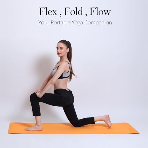 Fitness Mantra® 6mm Yoga Mat with Carrying Strap for Gym Workout and Yoga Exercise Anti-Slip Yoga Mat for Men & Women Fitness|Color Orange| 9 410ujd9uQZL