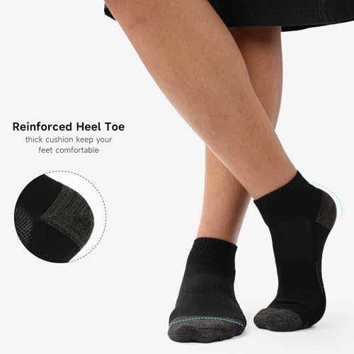 BAMBOO COOL Men's Ankle Socks Athletic Low Cut Cushioned Moisture Wicking, Running Socks Arch Support Breathable, 6 Pack4