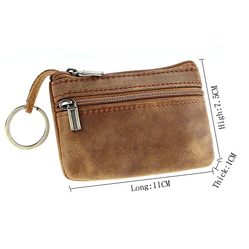 Coin Wallet for Mens Leather Zipper Purse Short Vintage Retrol Style Credit Card Holder Organizer2