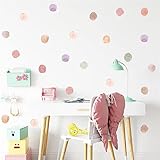 ROFARSO 120 Decals 2.2'' Colorful Dots Wall Decals Watercolor Polka Wall Stickers DIY Decoration for