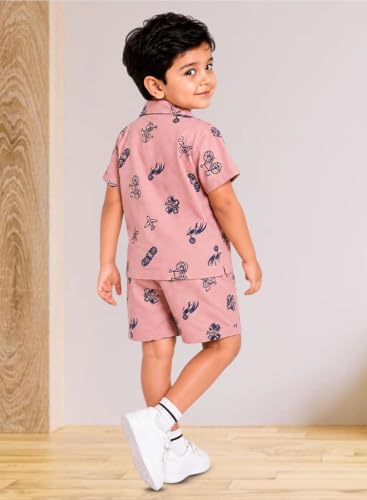Image of 3BROS Baby Boys & Baby Girls Pure Cotton Clothing Set Casual Half Sleeves Shirt with Shorts Set For Boys & Girls