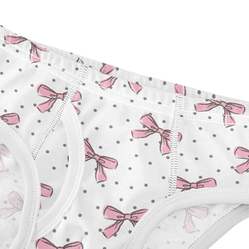 Boys' Exclusive Briefs Toddler Underwear 95% Combed Cotton Boxerbriefs 2T Pink Bow with Dots Pattern 44