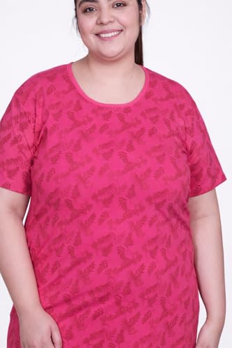 Image of RYSH Women's All-Over Printed Cotton Plus Size Longline T-Shirt with Pockets