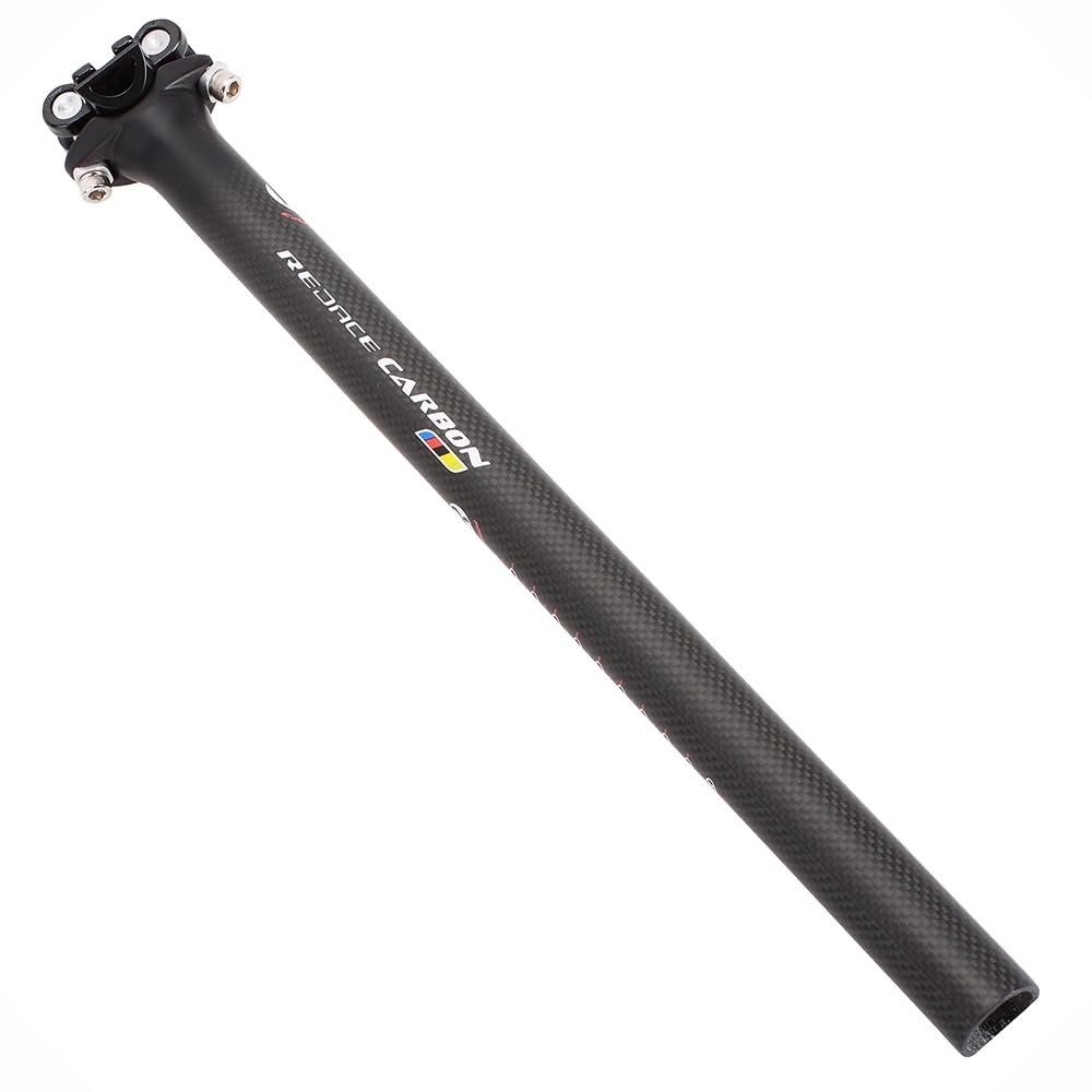 JIASHUNHE Bike Seat Post Carbon Fiber Bicycle Seatpost MTB/Road Bike Seat Post 27.2/30.8/31.6 * 350/400mm Cycling Seatposts(Matte 350 X 31.6mm)