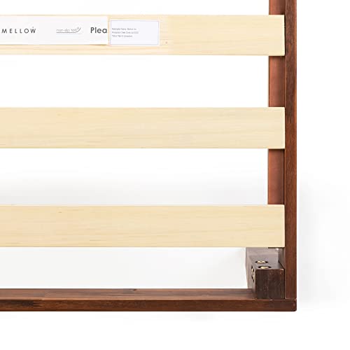 Mellow Naturalista Classic 16 Inch Solid Wood Platform Bed with Wooden Slats, Espresso, Full