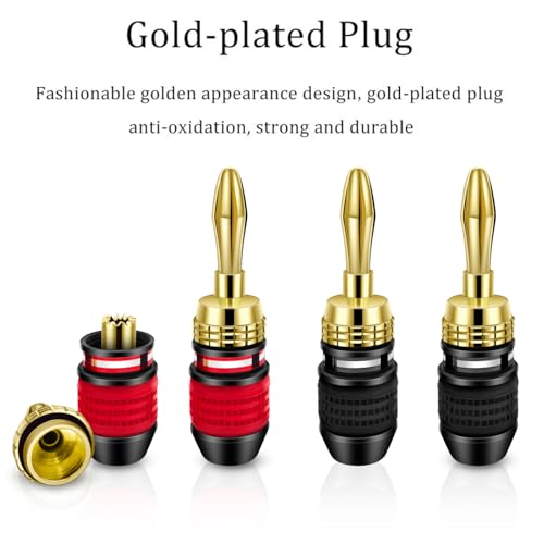 Banana plugs sin tornillos 24k chapados oro 10 pcs miniatura 2