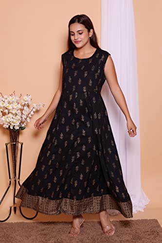 Image of Rayon Printed Maternity Wear Gown Having Conceled Zip for Feeding with Jacket